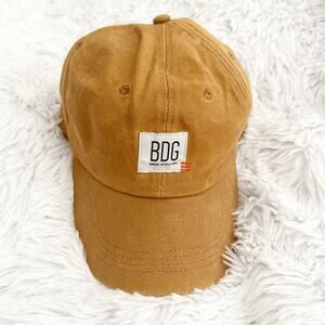 BDG x URBAN OUTFITTERS | Oilcloth Baseball Style Cap Hat Caramel Tan Adjustable